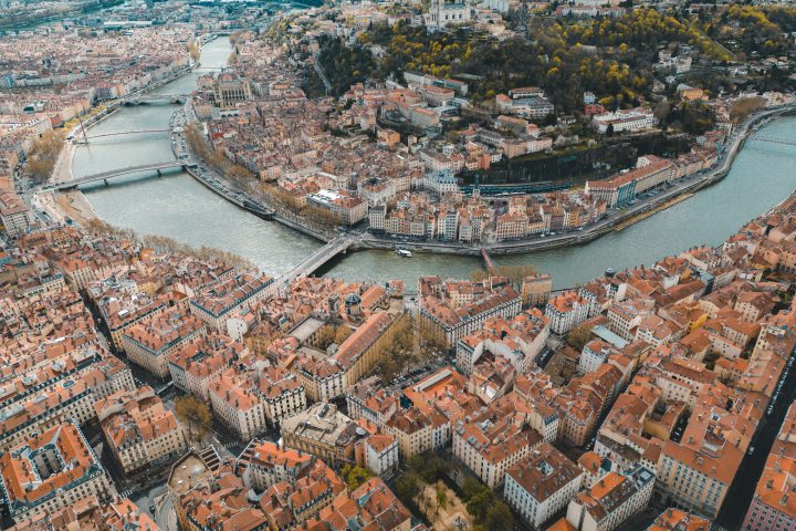 Vue aérienne de Lyon